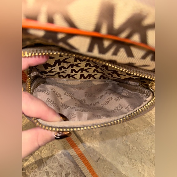Michael Kors Brown and Orange Signature Flight Crossbody Bag - Picture 14 of 15